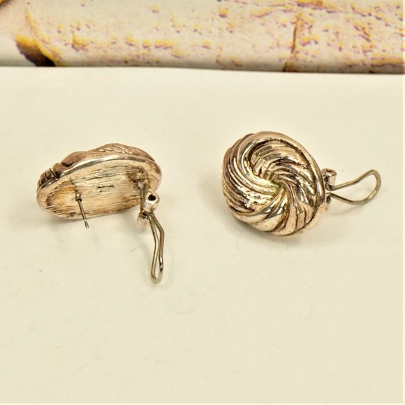 ISRAEL STERLING OMEGA EARRINGS, Gift for Her - Picture 4 of 10